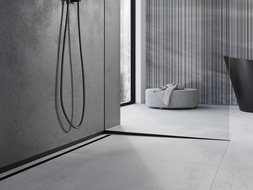 Mexen Line-B shower threshold for glass 180 cm right, black - 187004180R