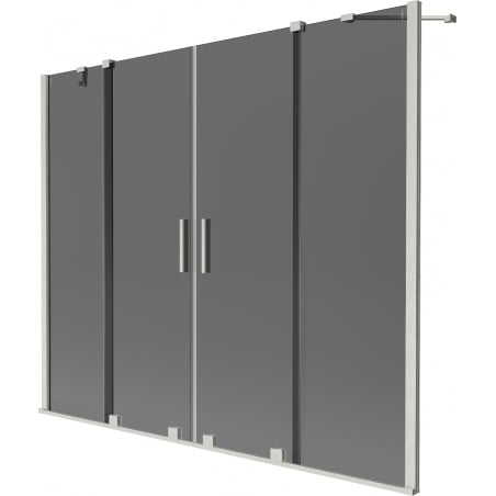 Mexen Velar Duo 2-wing sliding bathtub screen 200 x 150 cm, graphite, brushed nickel - 896-200-000-42-97
