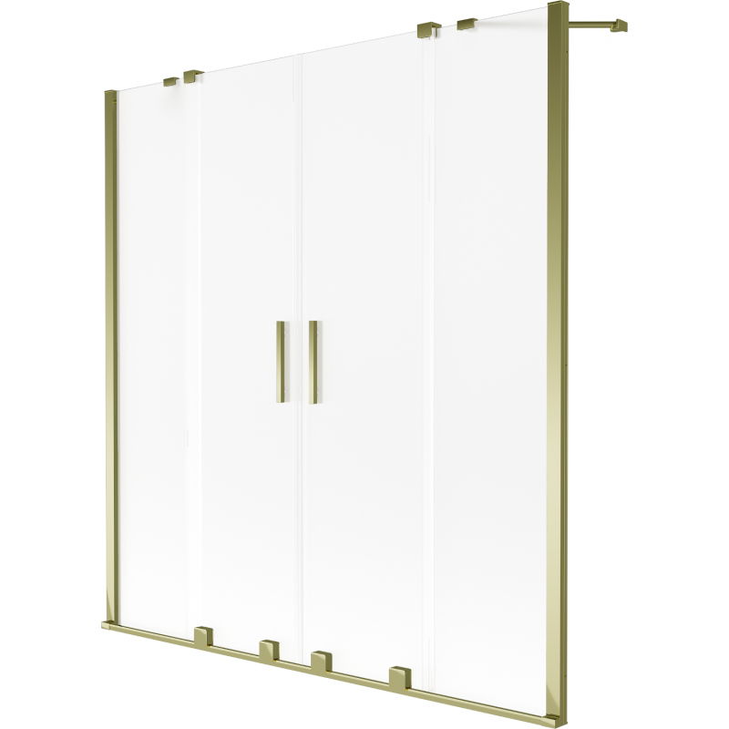 Mexen Velar Duo bath screen 2-wing sliding 140 x 150 cm, frost, gold - 896-140-000-32-50