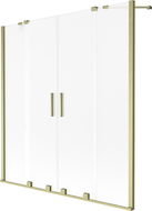 Mexen Velar Duo 2-panel sliding bath screen 140 x 150 cm, frost, brushed gold - 896-140-000-32-55