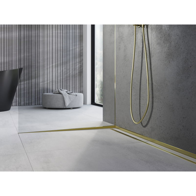 Mexen Line-B shower channel for glass 180 cm left, gold - 185004180L