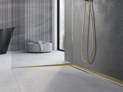 Mexen Line-B shower channel for glass 180 cm left, gold - 185004180L
