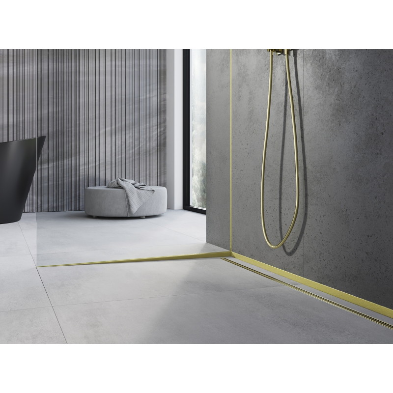 Mexen Line-B drip edge strip for glass 120 cm left, brushed gold - 185504120L