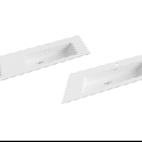 Mexen Otis countertop recessed double wash basin 141 x 46.5 cm, matte white - 25181401D