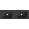 Mexen Otis built-in countertop double washbasin 141 x 46.5 cm, black matte - 25181471D