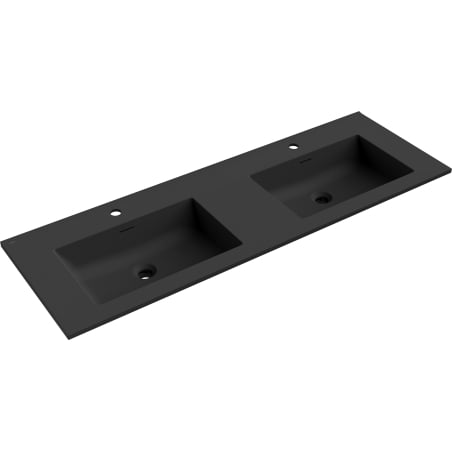 Mexen Otis built-in countertop double washbasin 141 x 46.5 cm, black matte - 25181471D