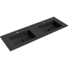 Mexen Otis built-in countertop double washbasin 141 x 46.5 cm, black matte - 25181471D