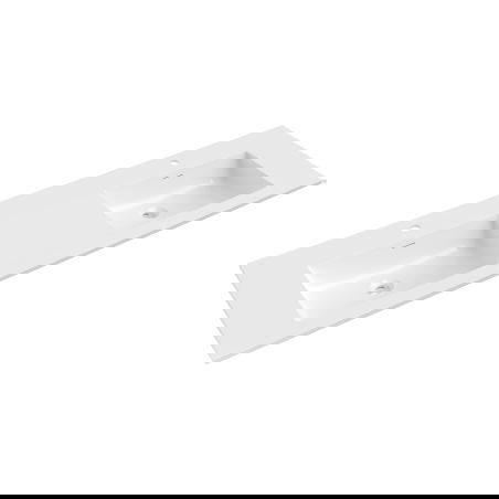 Mexen Otis double built-in countertop basin 161 x 46.5 cm, white gloss - 25181600D