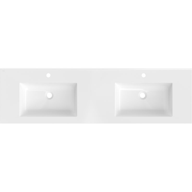 Mexen Otis Built-in Double Sink 161 x 46.5 cm, White Gloss - 25181600D