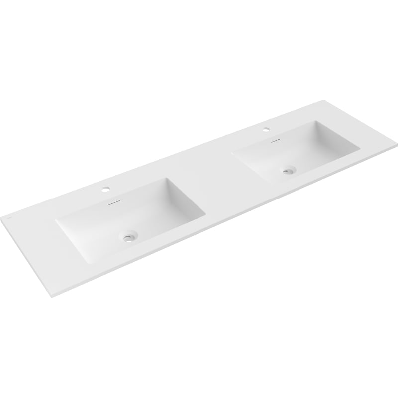 Mexen Otis double countertop sink 161 x 46.5 cm, matte white - 25181601D