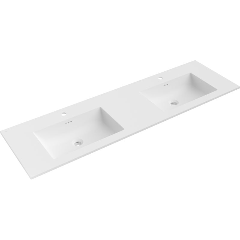 Mexen Otis double countertop washbasin 161 x 46.5 cm, matte white - 25181601D