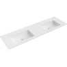 Mexen Otis double countertop sink 161 x 46.5 cm, matte white - 25181601D