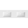 Mexen Otis double countertop sink 161 x 46.5 cm, matte white - 25181601D