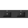 Mexen Otis double countertop washbasin 161 x 46.5 cm, matte black - 25181671D
