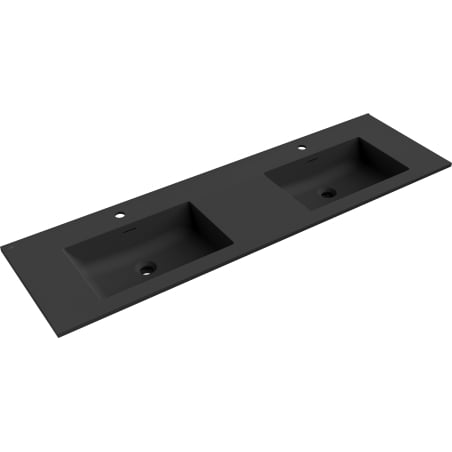 Mexen Otis double countertop washbasin 161 x 46.5 cm, matte black - 25181671D