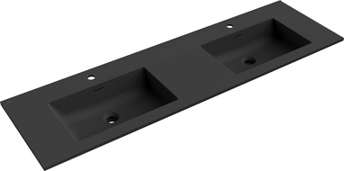 Mexen Otis double countertop sink 161 x 46.5 cm, matte black - 25181671D