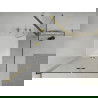 Mexen Lima folding shower cubicle 100 x 100 cm, Transparent, Gold + shower tray Flat - 856-100-100-50-00-4010