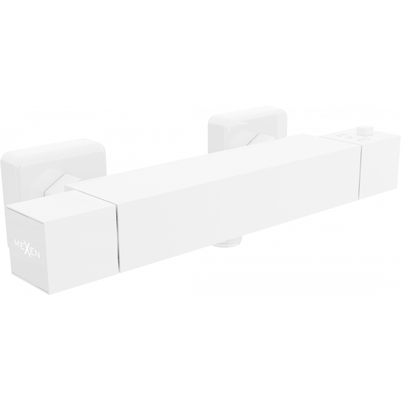 Mexen Cube thermostatic shower mixer tap, White - 77200-20