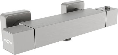 Mexen Cube thermostatic shower faucet, brushed gun gray - 77200-66