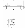Mexen Cube Thermostatic Shower Mixer, Graphite - 77200-66