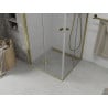 Mexen Lima Duo folding shower enclosure 80 x 80 cm, transparent, gold - 856-080-080-50-00-02