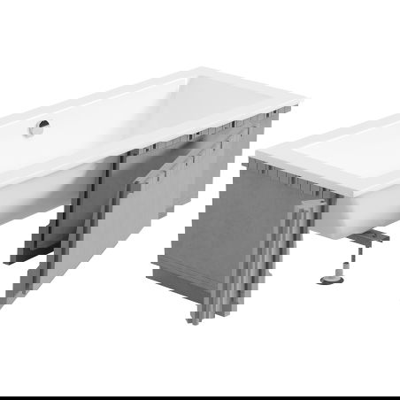 Mexen X-ST polystyrene casing LED for rectangular bathtub 120-150 x 70-90 cm, white - 55020-01