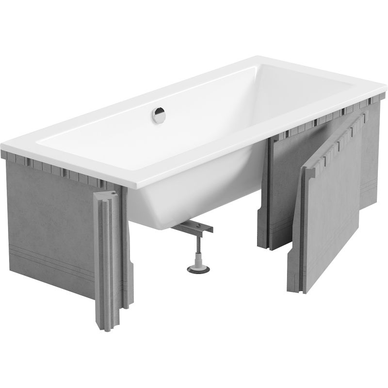Mexen X-ST Styrofoam Casing for Rectangular Bathtub 160-190 x 70-90 cm, White - 55021-00