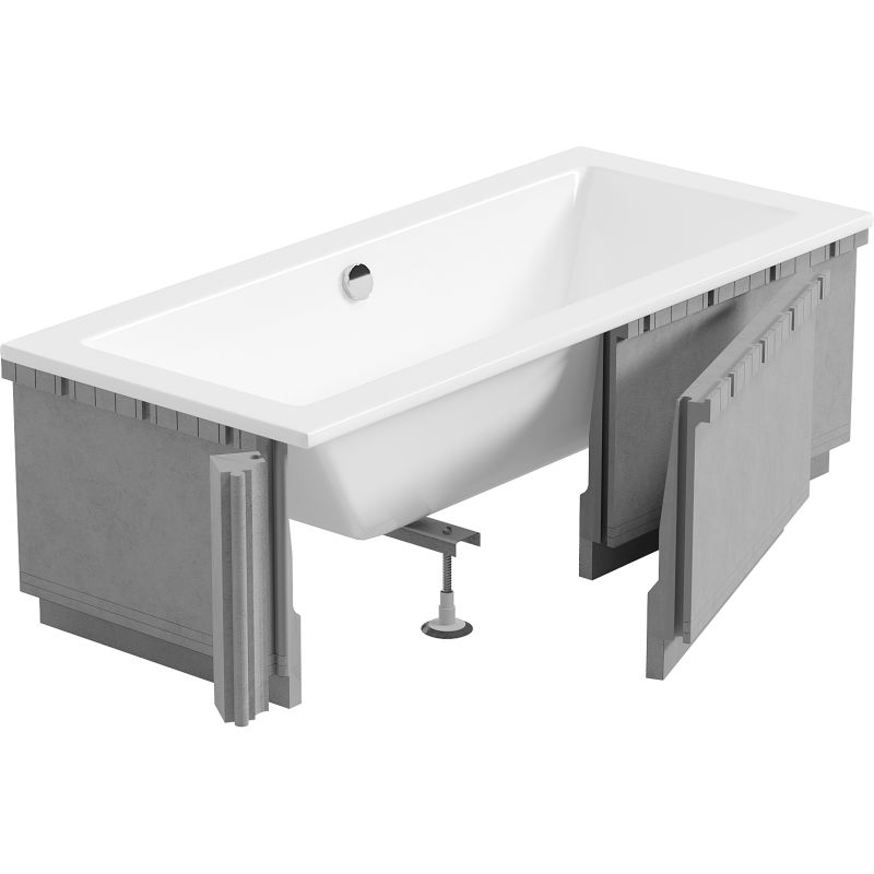 Mexen X-ST Styrofoam LED Casing for Rectangular Bathtub 160-190 x 70-90 cm, White - 55021-01