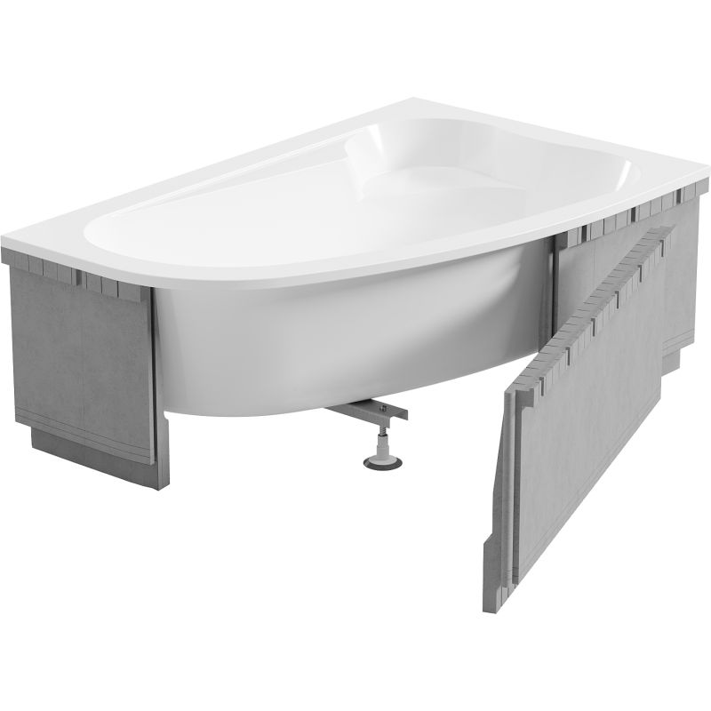 Mexen X-ST Styrofoam LED casing for corner bathtub 240 cm, white - 55022-01
