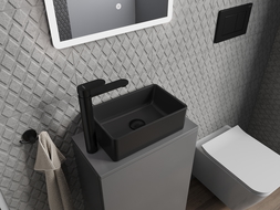 Mexen Nadia countertop washbasin 36 x 23 cm, Black matt - 21613685