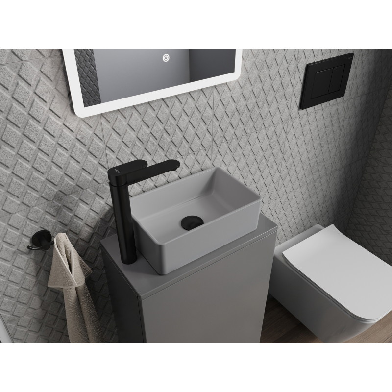 Mexen Nadia countertop washbasin 36 x 23 cm, light gray matte - 21613661