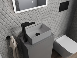 Mexen Nadia countertop washbasin 36 x 23 cm, Light Grey matt - 21613661