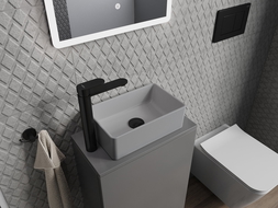 Mexen Nadia countertop washbasin 36 x 23 cm, light grey matte - 21613661