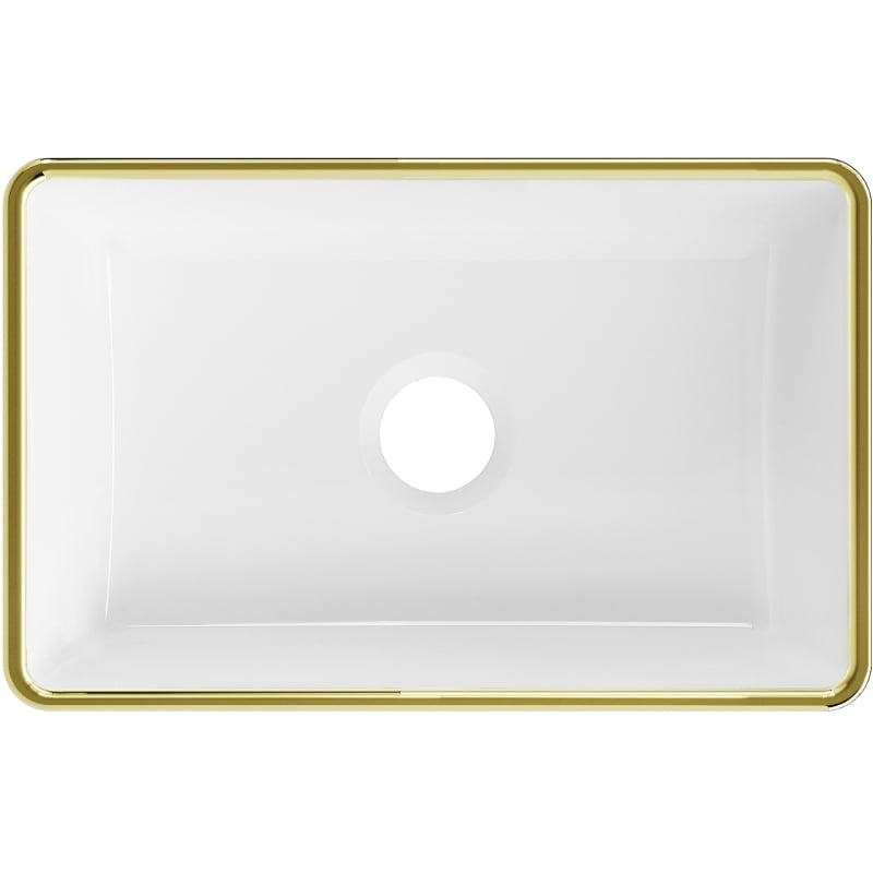 Mexen Nadia countertop sink 36 x 23 cm, white/gold rim - 21613605