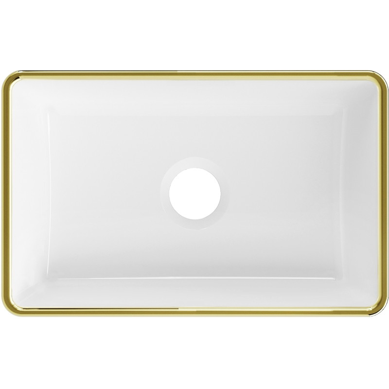 Mexen Nadia countertop washbasin 36 x 23 cm, white/gold rim - 21613605