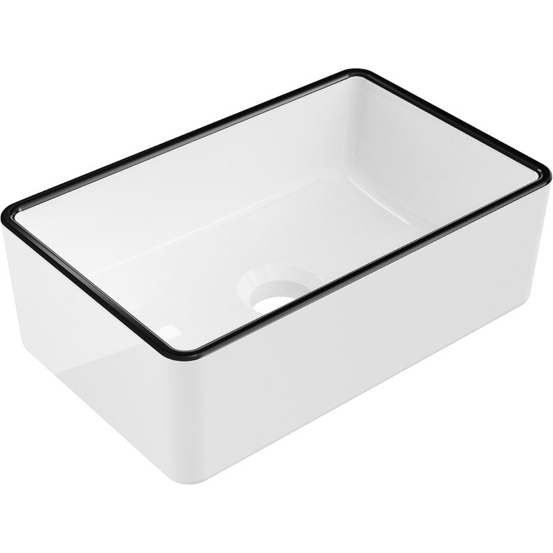 Mexen Nadia countertop washbasin 36 x 23 cm, white/black edge trim - 21613607