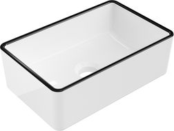 Mexen Nadia countertop washbasin 36 x 23 cm, white/black edge trim - 21613607