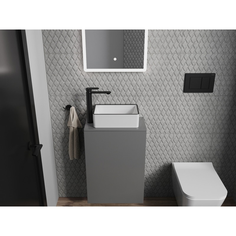 Mexen Nadia countertop washbasin 36 x 23 cm, white/black rim - 21613607