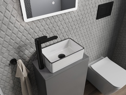 Mexen Nadia countertop basin 36 x 23 cm, white/black rim - 21613607