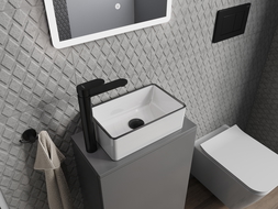 Mexen Nadia countertop washbasin 36 x 23 cm, white/black edge trim - 21613607