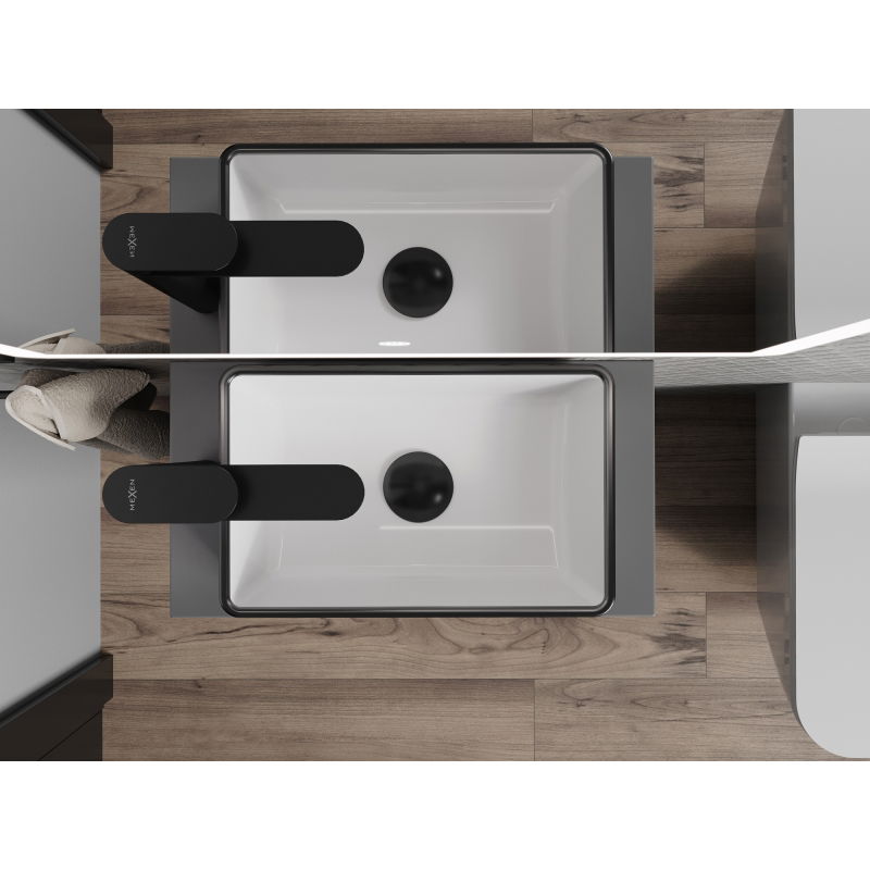 Mexen Nadia countertop basin 36 x 23 cm, white/black rim - 21613607