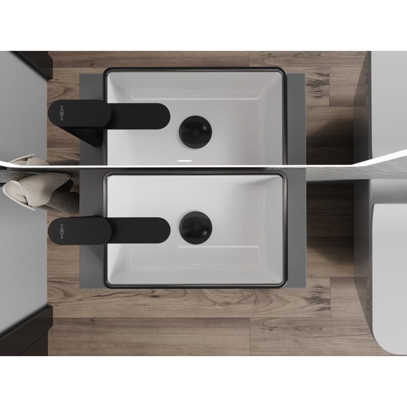 Mexen Nadia countertop washbasin 36 x 23 cm, white/black rim - 21613607