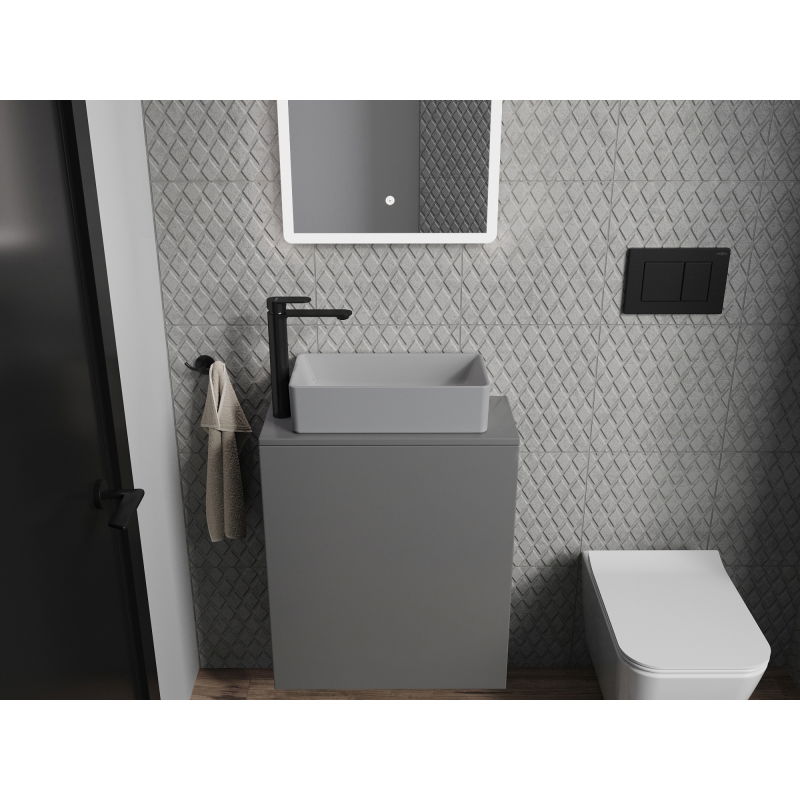 Mexen Nadia countertop basin 46 x 23 cm, light grey matte - 21614661