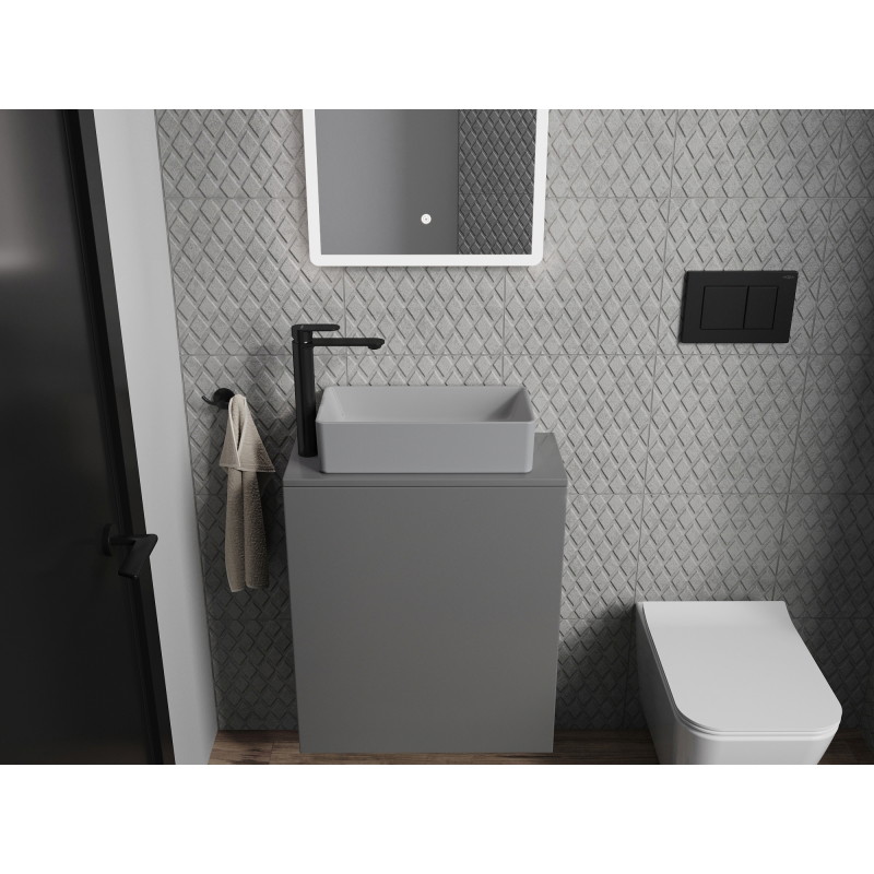 Mexen Nadia countertop washbasin 46 x 23 cm, light gray matte - 21614661