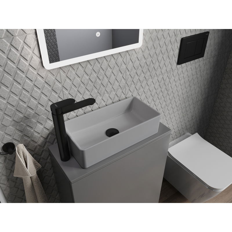 Mexen Nadia countertop basin 46 x 23 cm, light grey matte - 21614661