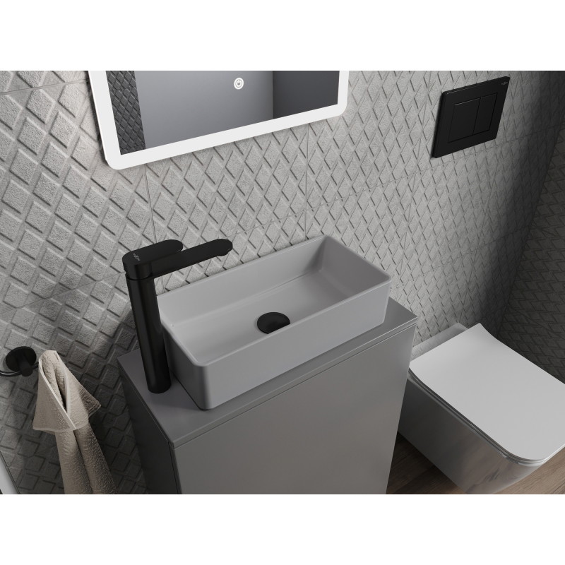 Mexen Nadia countertop washbasin 46 x 23 cm, light gray matte - 21614661