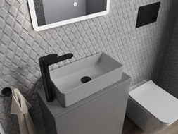 Mexen Nadia countertop washbasin 46 x 23 cm, light gray matte - 21614661