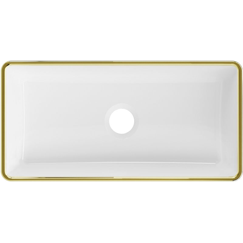 Mexen Nadia countertop washbasin 46 x 23 cm, white/gold rim - 21614605