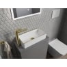 Mexen Nadia countertop washbasin 46 x 23 cm, white/gold rim - 21614605