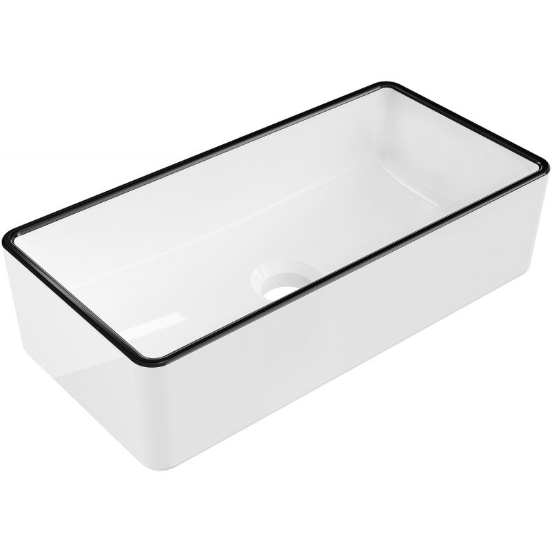 Mexen Nadia countertop washbasin 46 x 23 cm, white/black edge trim - 21614607